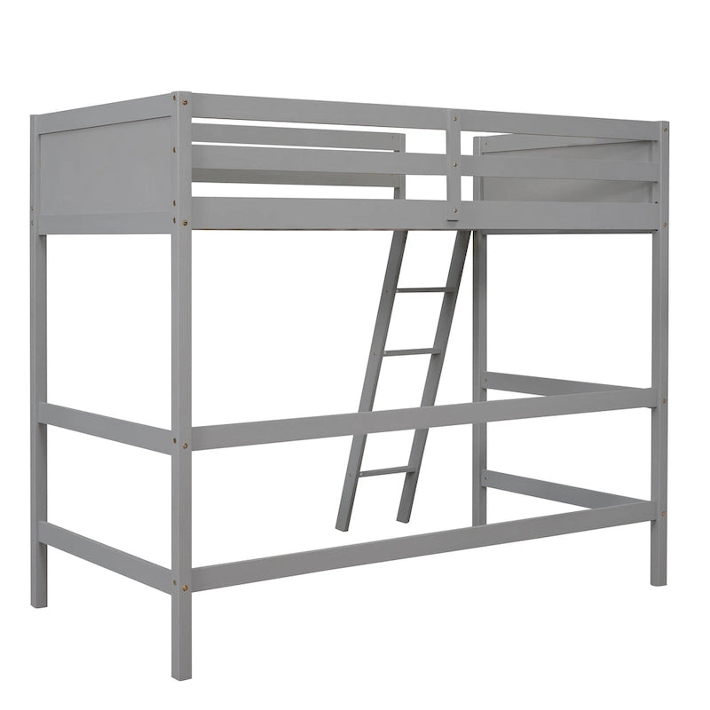 Solid Wood Twin Size Loft Bed with Ladder