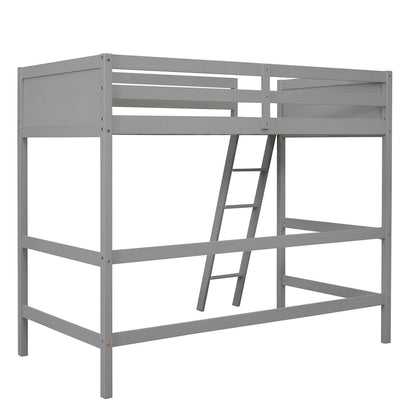 Solid Wood Twin Size Loft Bed with Ladder