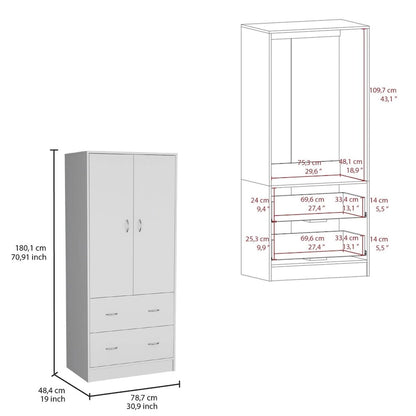 Taly Armoire Engineered wood with Double Doors 2 Drawers - N/A