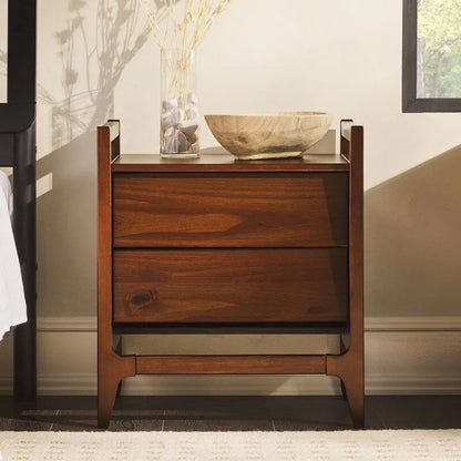 Scandi Angle Face Solid Wood Nightstand