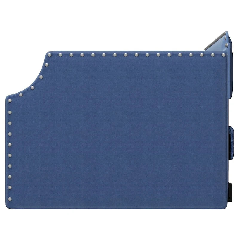 Upholstered Daybed with Trundle, Wood Slat Support,Upholstered Frame Sofa Bed, Twin