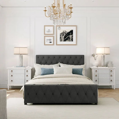 Storage Bed Metal Platform Bed with a Big Drawer
