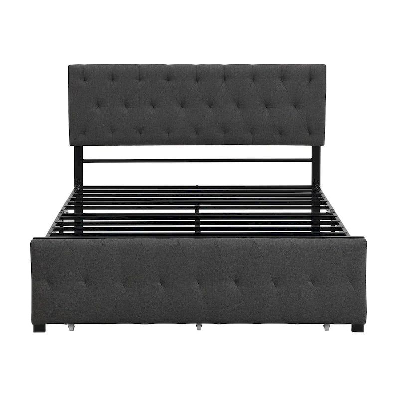 Storage Bed Metal Platform Bed with a Big Drawer