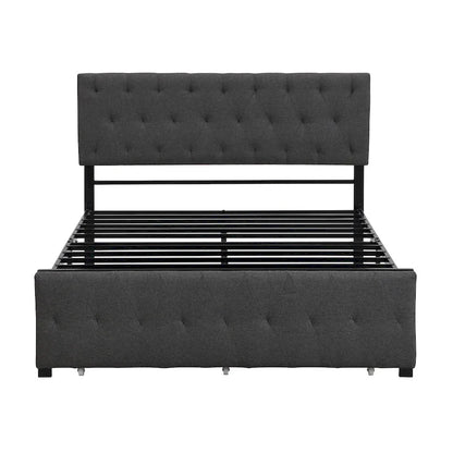 Storage Bed Metal Platform Bed with a Big Drawer
