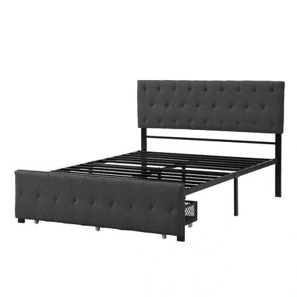 Storage Bed Metal Platform Bed with a Big Drawer