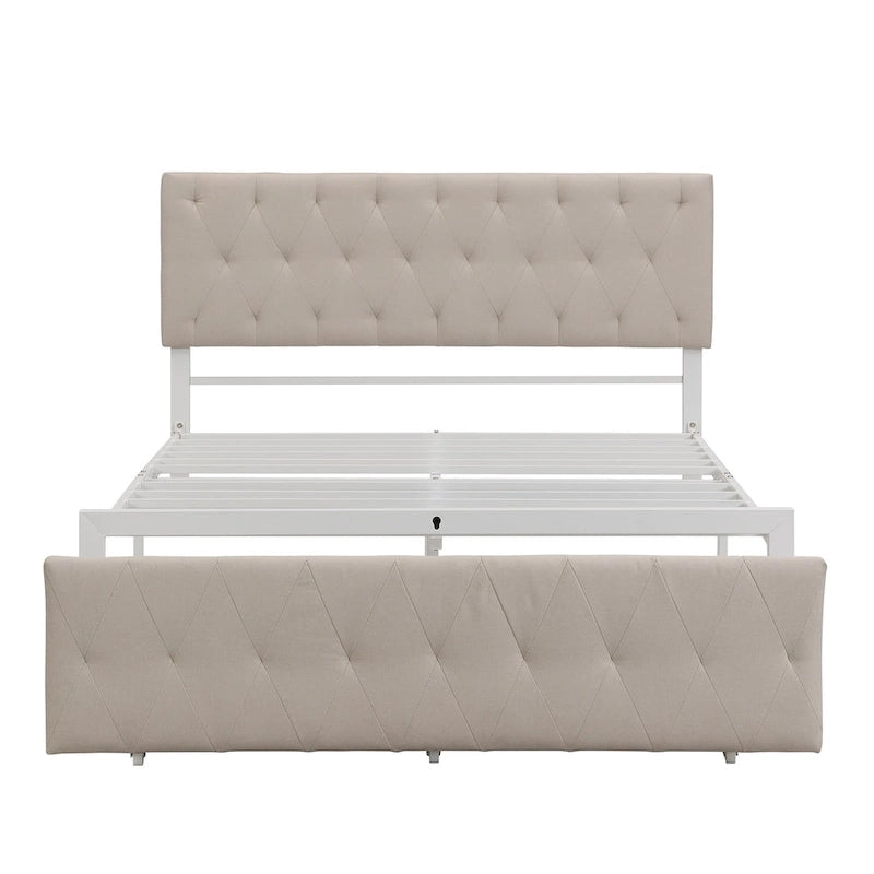 Storage Bed Metal Platform Bed with a Big Drawer