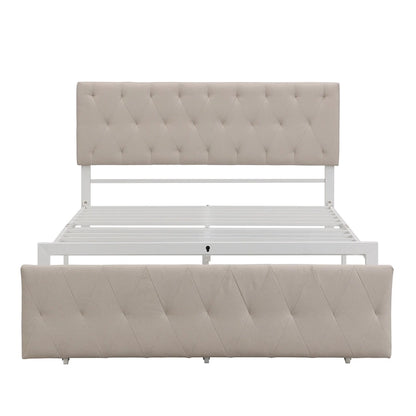 Storage Bed Metal Platform Bed with a Big Drawer