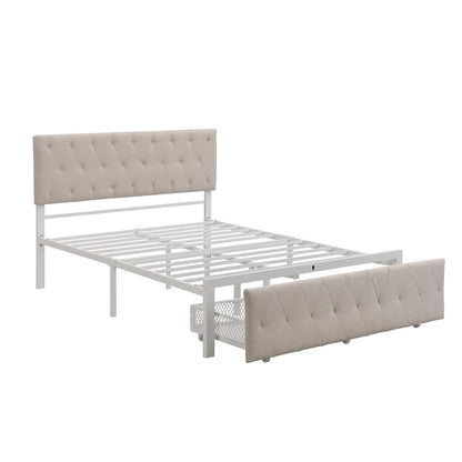 Storage Bed Metal Platform Bed with a Big Drawer