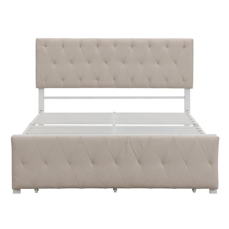 Storage Bed Metal Platform Bed with a Big Drawer