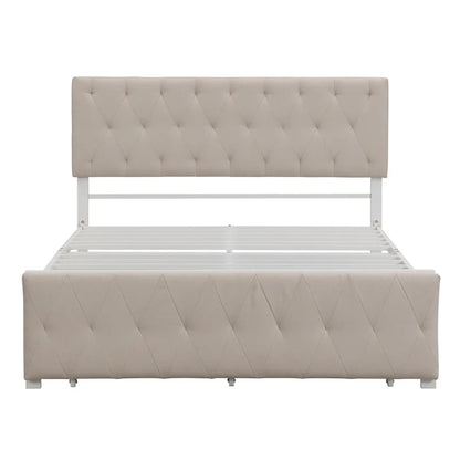Storage Bed Metal Platform Bed with a Big Drawer