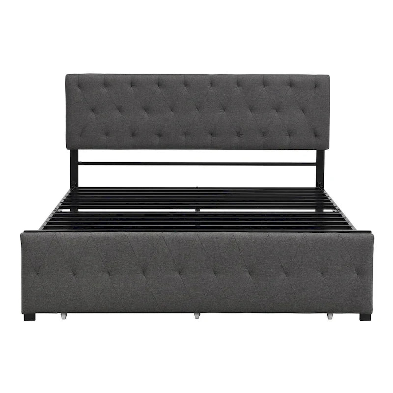 Storage Bed Metal Platform Bed with a Big Drawer