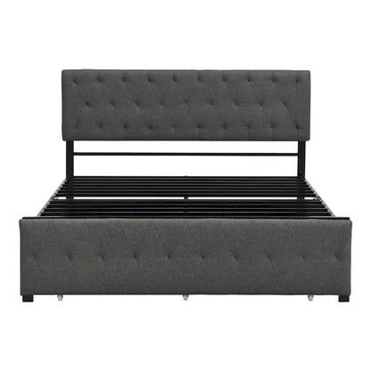 Storage Bed Metal Platform Bed with a Big Drawer