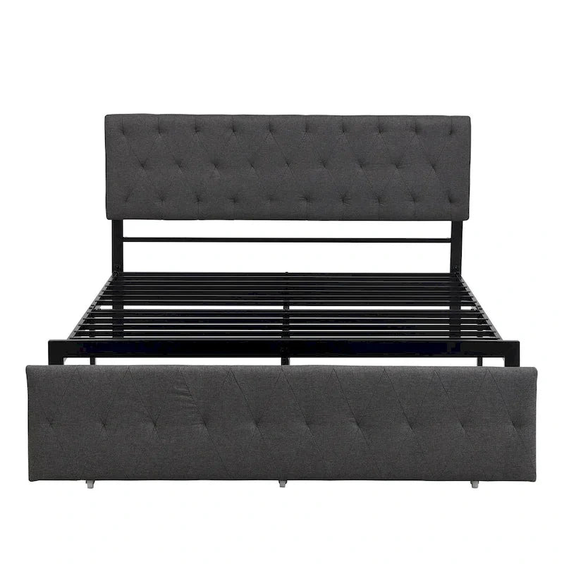 Storage Bed Metal Platform Bed with a Big Drawer