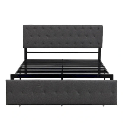Storage Bed Metal Platform Bed with a Big Drawer