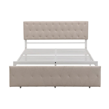 Storage Bed Metal Platform Bed with a Big Drawer