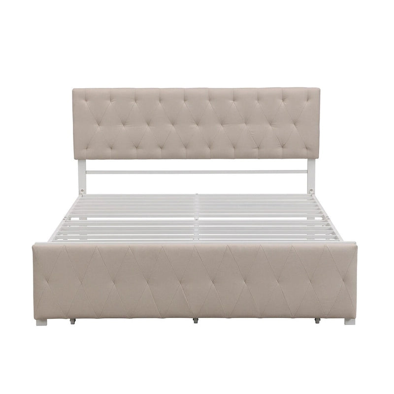 Storage Bed Metal Platform Bed with a Big Drawer