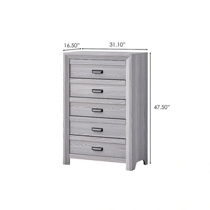Essa 3 Piece Gray Panel Bedroom Set