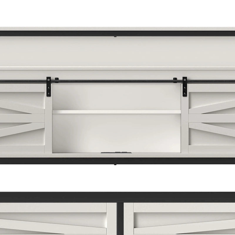 LED King Bed Frame with Charging Station, Platform Metal Headboard Storage & USB Ports Outlets, Farmhouse Lights