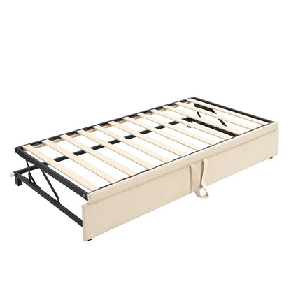 Twin Size Upholstered daybed with Pop Up Trundle