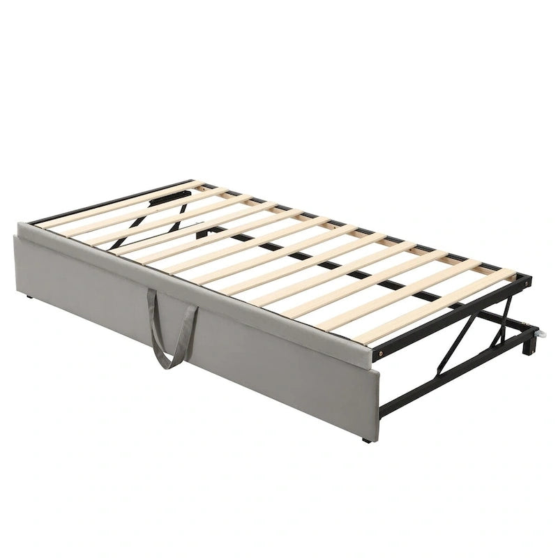 Twin Size Upholstered daybed with Pop Up Trundle