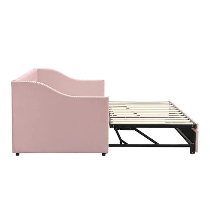 Twin Size Upholstered daybed with Pop Up Trundle