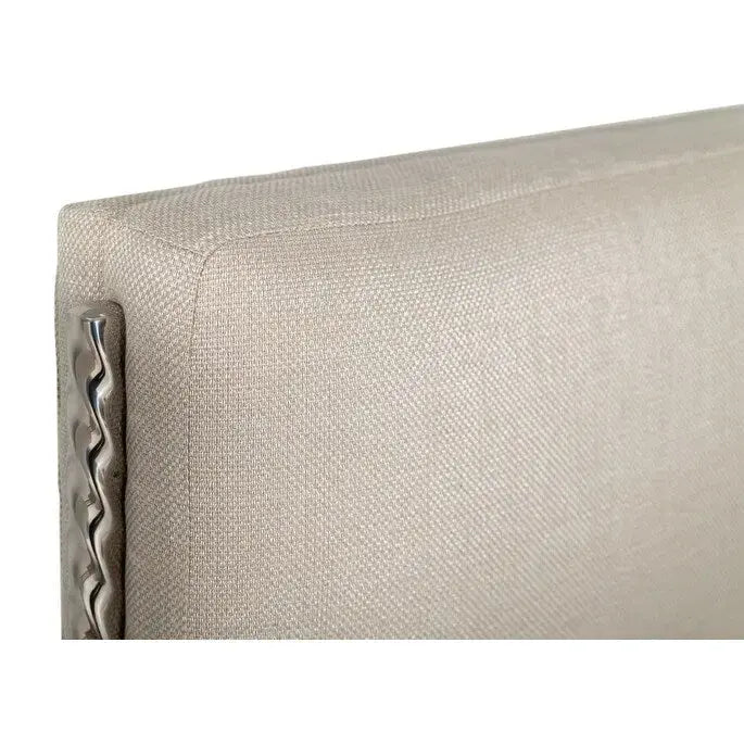 Modrest Bergeron Contemporary Cream Woven Fabric Bed