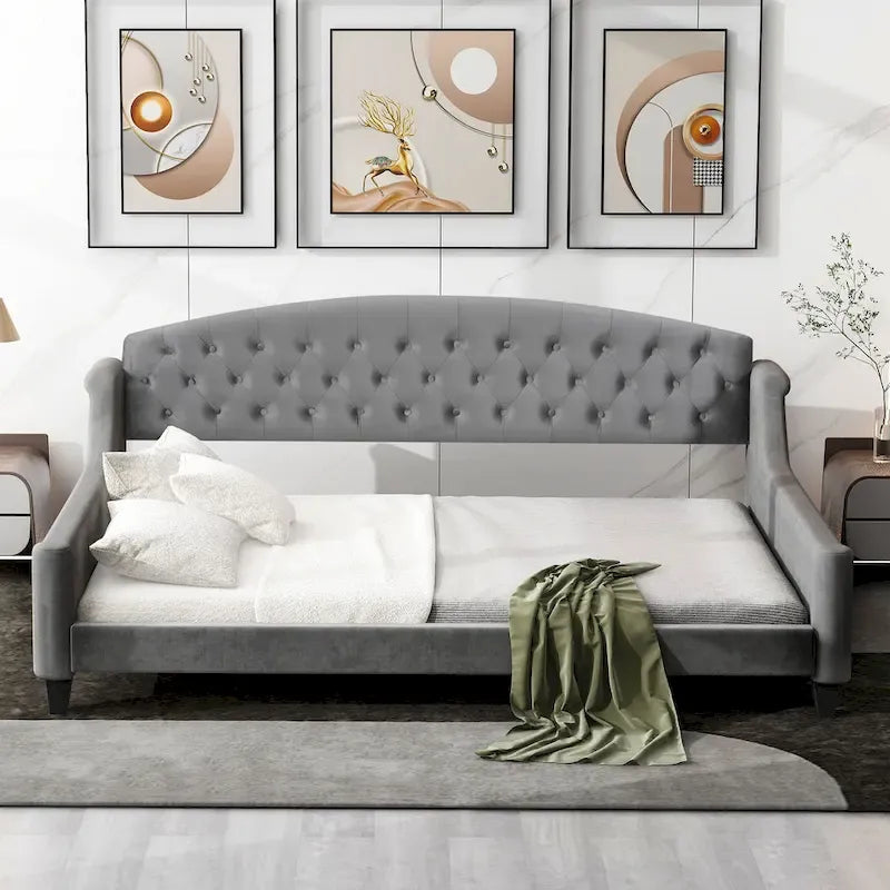 Modern Luxury Tufted Button Daybed, Full