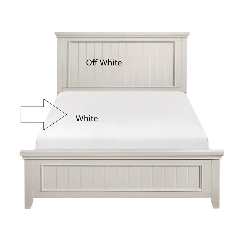 White Finish 4pc Bedroom Set Bed Nightstand Dresser Mirror