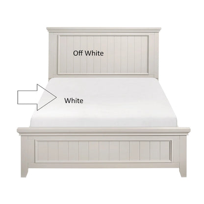 White Finish 4pc Bedroom Set Bed Nightstand Dresser Mirror