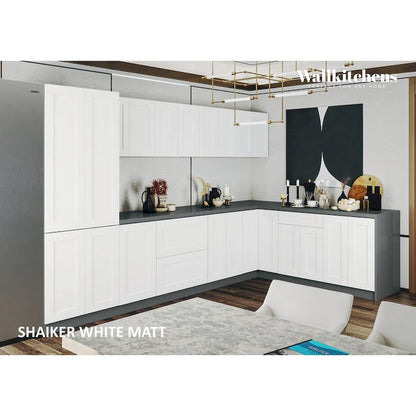 Kitchen Prestige Collection White Matte Color Base Size 11Ft Wide - 138x85