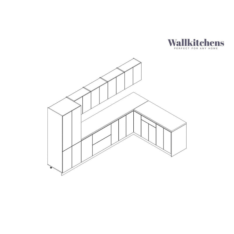 Kitchen Prestige Collection White Matte Color Base Size 11Ft Wide - 138x85