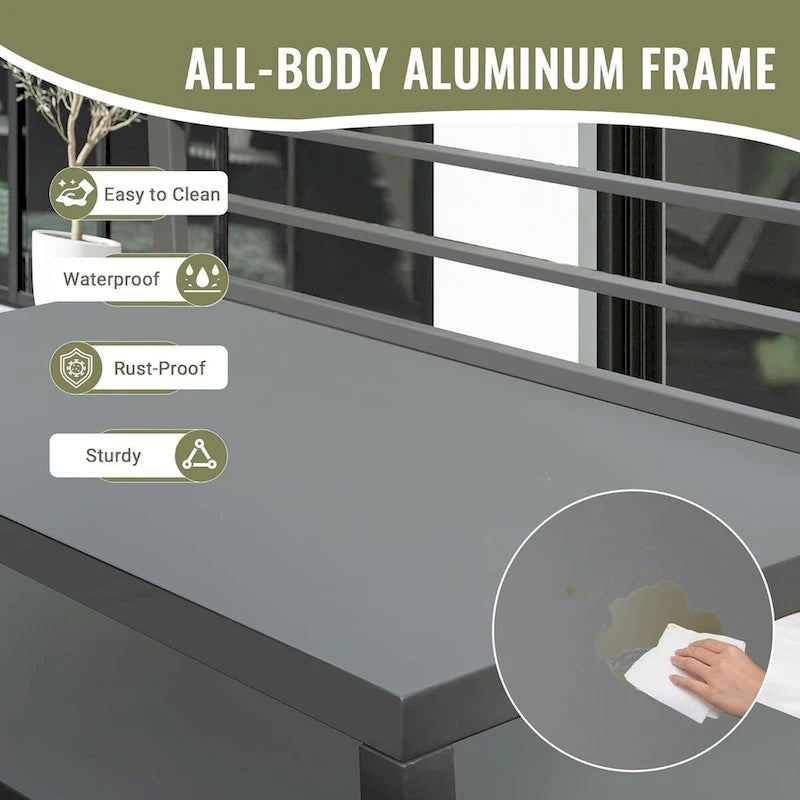 Outdoor Aluminum Kitchen Storage Island with Wall Hanging, Freestanding Grill Storage Cabinet