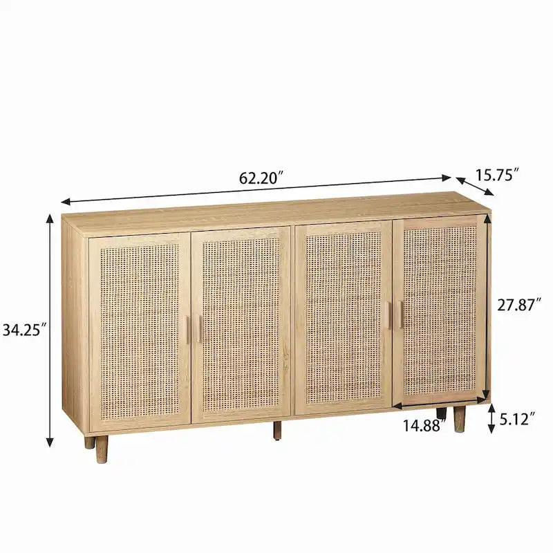62.20 Modern Sideboard Storage Cabinet with Door - N/A