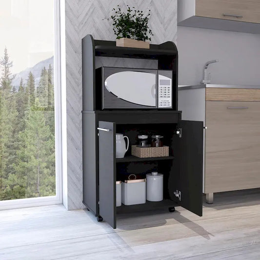 Modern Kitchen Cabinet Microwave Cart with 1 Shelf and 2 Doors
