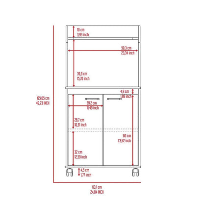 Modern Kitchen Cabinet Microwave Cart with 1 Shelf and 2 Doors