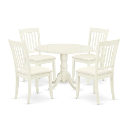 East West Furniture Dining Set Includes a Dining Room Table and Linen Fabric Kitchen Chairs,(Finish & Pieces Options)