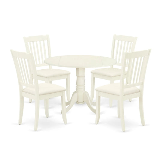 East West Furniture Dining Set Includes a Dining Room Table and Linen Fabric Kitchen Chairs,(Finish & Pieces Options)