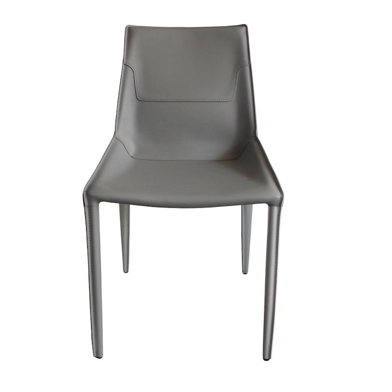 Modrest Halo Modern Light Grey Saddle Leather Dining Chair (Set of 2)