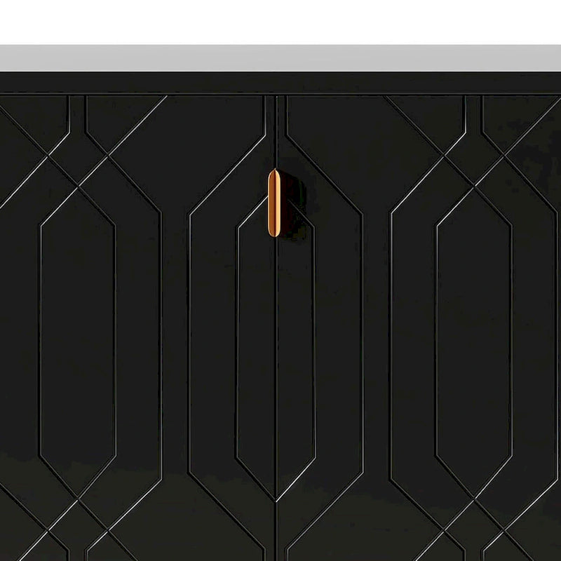 Mid-Century Elegant Wooden Sideboard with Three Interior Shelves