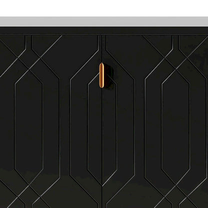 Mid-Century Elegant Wooden Sideboard with Three Interior Shelves