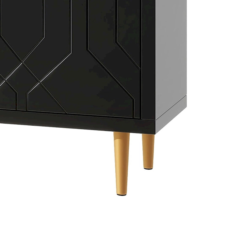 Mid-Century Elegant Wooden Sideboard with Three Interior Shelves