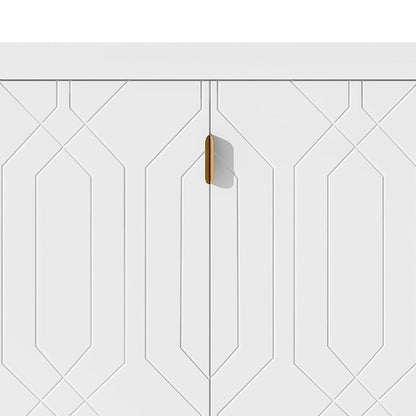 Mid-Century Elegant Wooden Sideboard with Three Interior Shelves