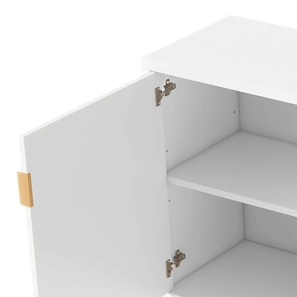 Mid-Century Elegant Wooden Sideboard with Three Interior Shelves