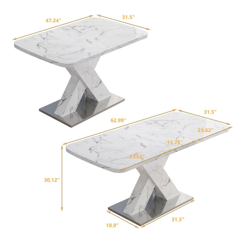 Modern Stretchable Square Dining Table for Kitchen