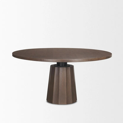 Swanson 60 Dark Brown Wood Round Pedestal Dining Table - 60.0L x 60.0W x 30.0H