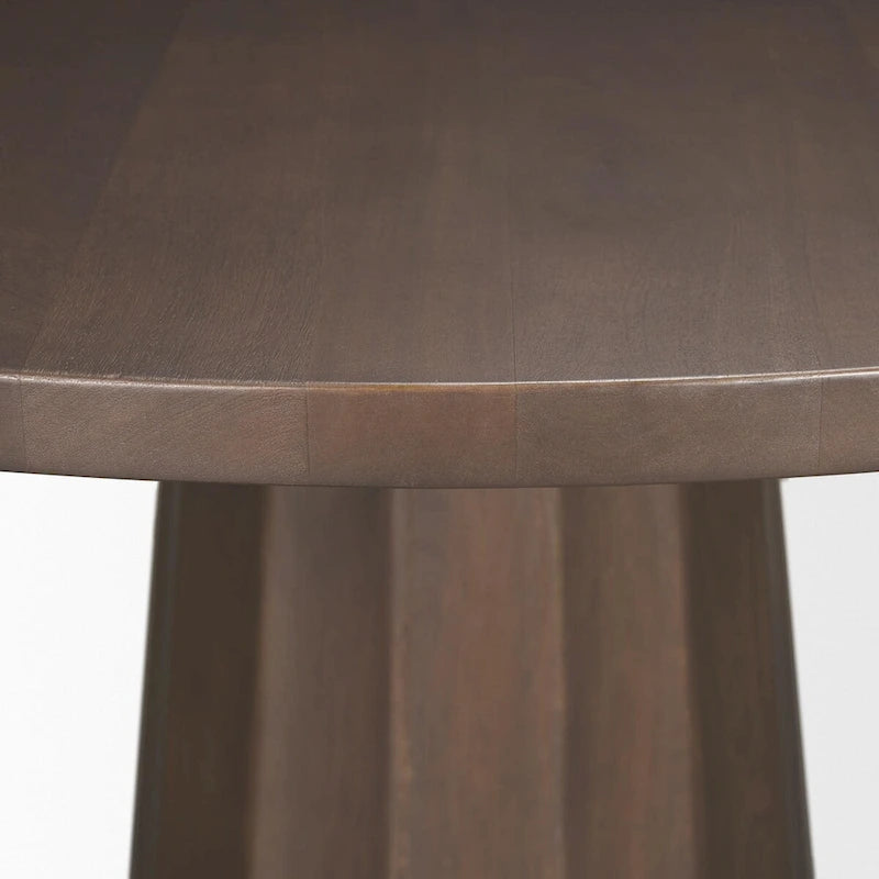 Swanson 60 Dark Brown Wood Round Pedestal Dining Table - 60.0L x 60.0W x 30.0H