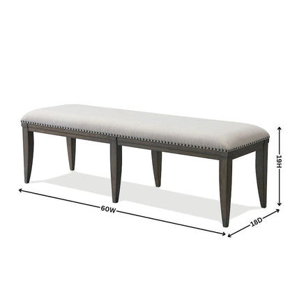 Roundhill Furniture Grant Upholstered Dining Bench, Beige
