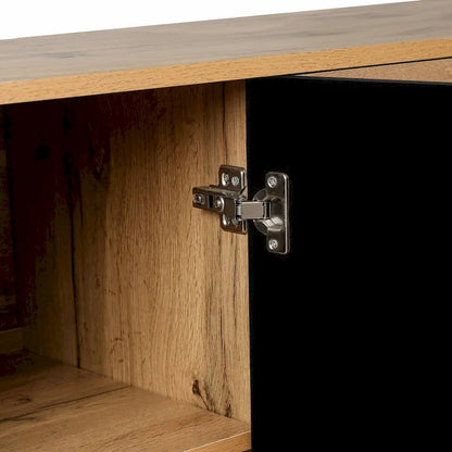 Large Storage Cabinet with Carved Flower Doors and Metal Handles