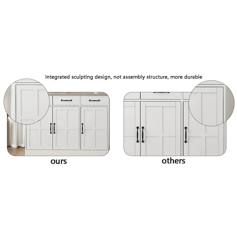 Farmhouse Buffet Cabinet Storage Sideboard with 2 Drawers and 4 Doors