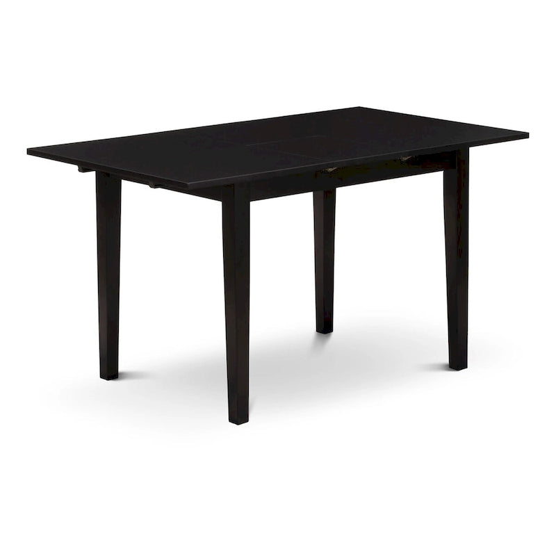 East West Furniture Kitchen Table Set- a Dining Table with Butterfly Leaf and Parson Chairs, Black (Pieces Options)